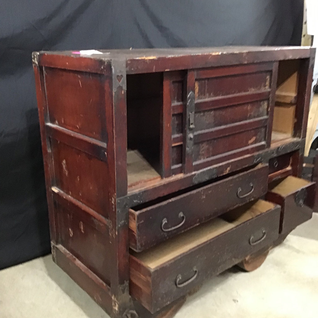 Antique Japanese Kuruma Tansu Chest - image 3 of 8
