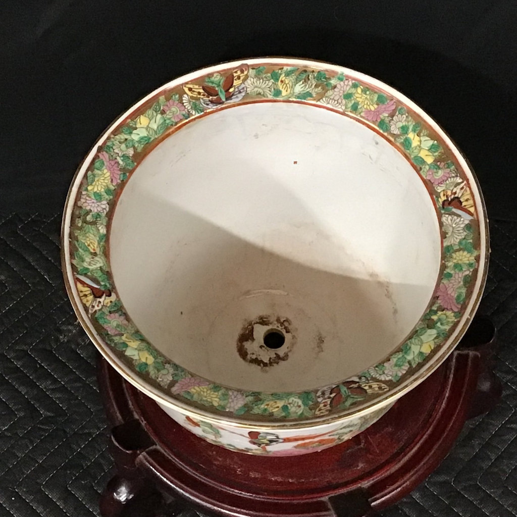 Chinese Rose Medallion Fish Bowls & Stand - image 12 of 15