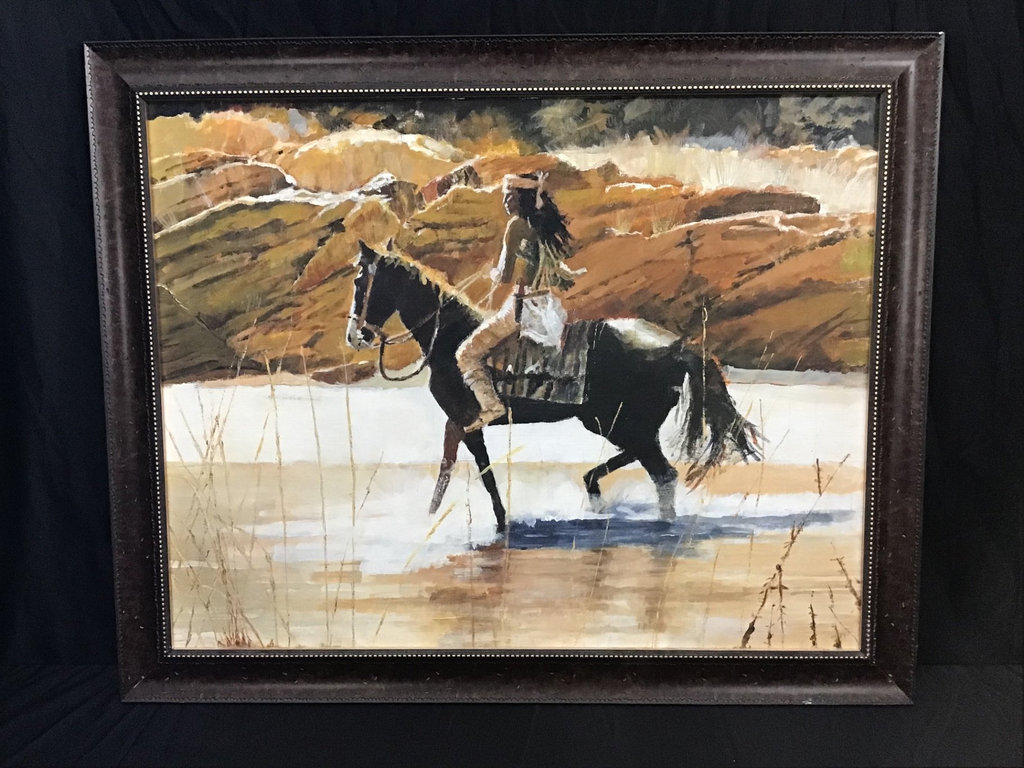 Framed Native on Horseback - image 2 of 5