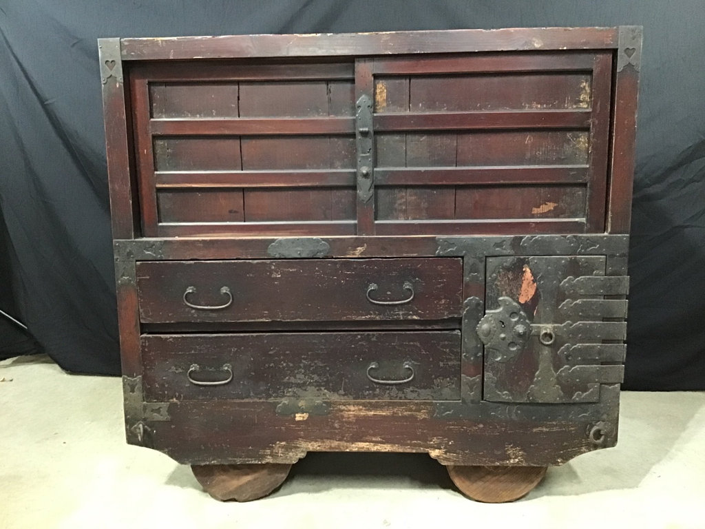 Antique Japanese Kuruma Tansu Chest - image 2 of 8