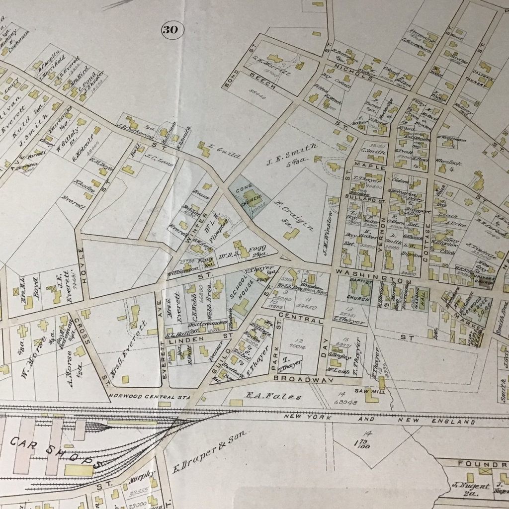Framed Map of Norwood MA, circa 1888 - image 6 of 7