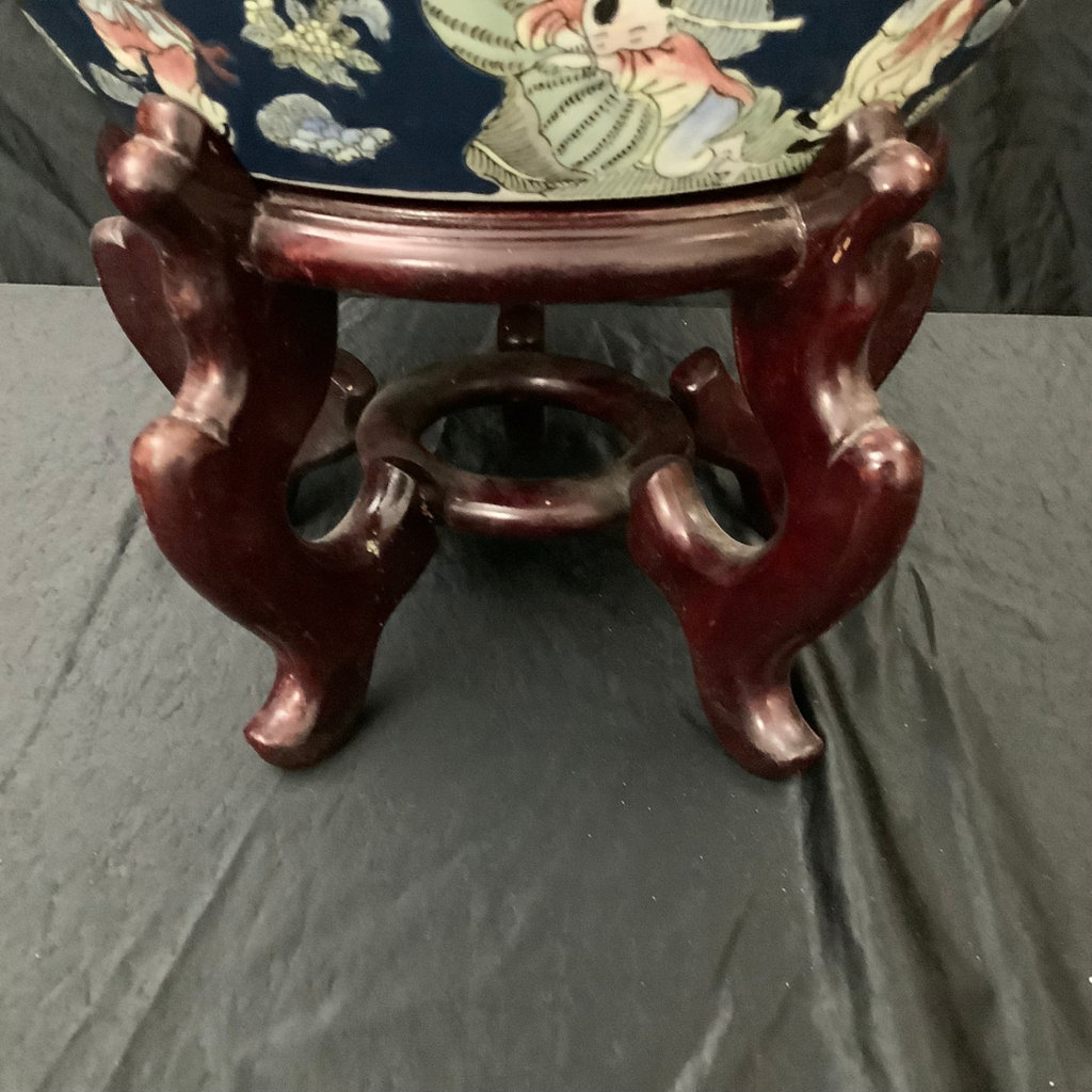 Chinese Fish Bowl w/Stand - image 7 of 8