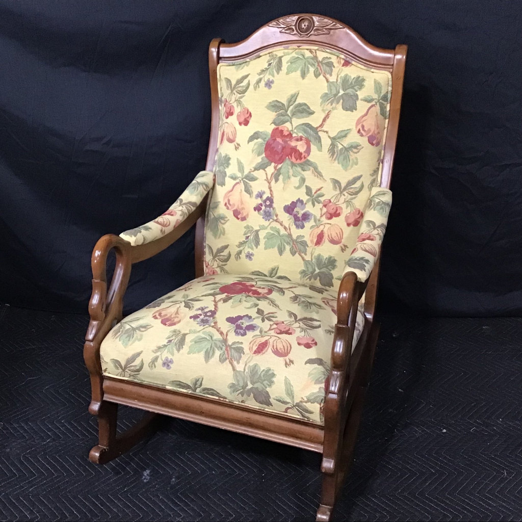 Upholstered Swan Arm Rocker - image 1 of 12