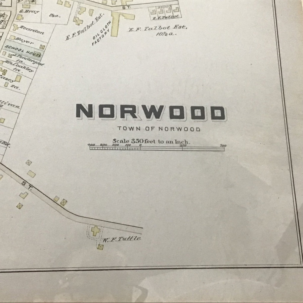 Framed Map of Norwood MA, circa 1888 - image 1 of 7