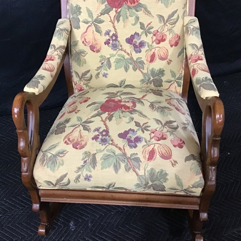 Upholstered Swan Arm Rocker - image 2 of 12