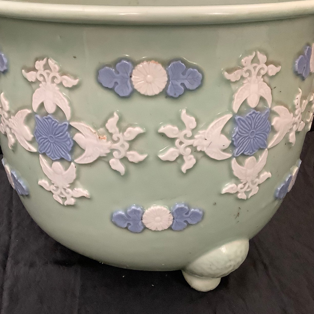 Chinese Celedon Green Footed Planter - image 2 of 6
