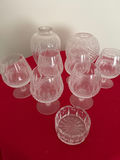 Etched crystal glassware set: goblets,ashtray , and decorative vases - thumbnail 1 of 4