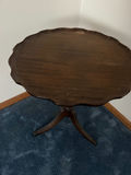 Round scalloped-edge pedestal table - thumbnail 1 of 3
