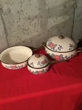Floral ceramic casserole and serving set - thumbnail 2 of 2