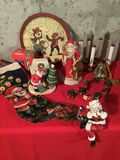 Christmas Decor: Santa figurines, tree, and candles - thumbnail 1 of 2