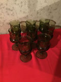 Set of green Stemmed Wine Glasses - thumbnail 1 of 2