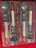 Four gray and white light socket components with bulbs - thumbnail 2 of 2