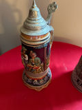 Two decorative beer steins with pewter lids - thumbnail 4 of 6