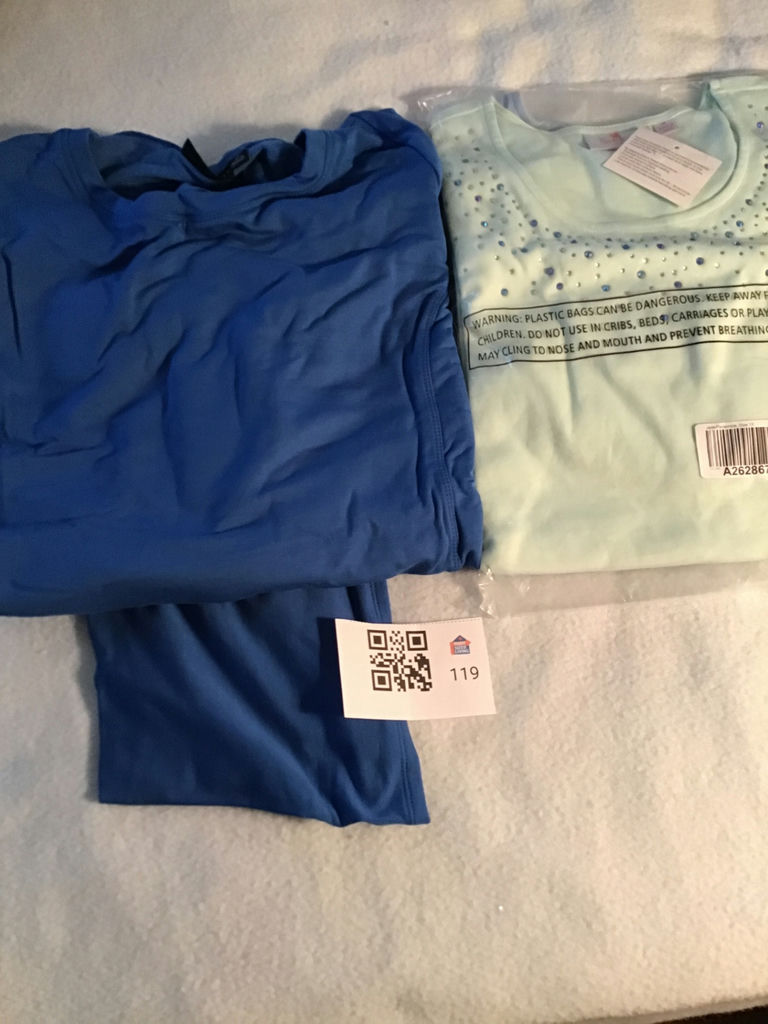 Blue tunic and scarf, green and blue embellished jerseys size1x - image 1 of 4
