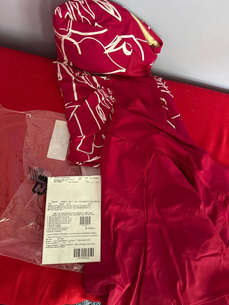 Denim & Co. Beach Tankini Short Set in Deep Magenta (Plus Size 18) - image 1 of 3