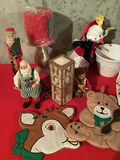 Christmas decor: figurines, lantern, candle, and textiles - thumbnail 2 of 3