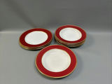 Minton Red Gold Trim Soup & Dinner Plates 8 Pieces - thumbnail 1 of 6