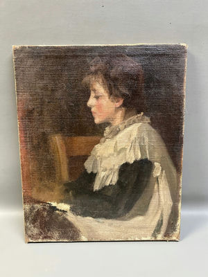 Young Girl Portrait Oil Painting on Canvas - Image 1 of 5