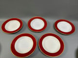 Minton Red Gold Trim Soup & Dinner Plates 8 Pieces - thumbnail 5 of 6