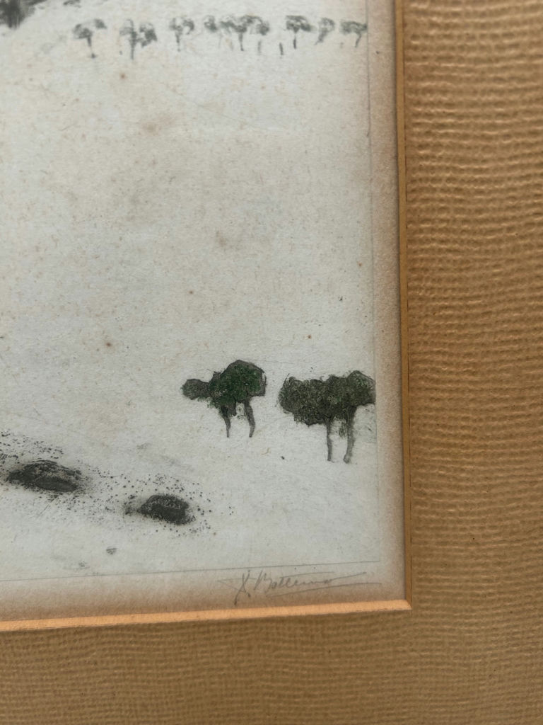 Bottema Tjeerd Dooiwer Dutch Winterscape Pencil Signed  - image 3 of 6