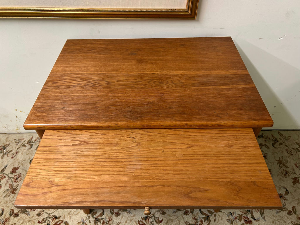 Three Drawer Oak Pull-Out Desk  - image 2 of 7