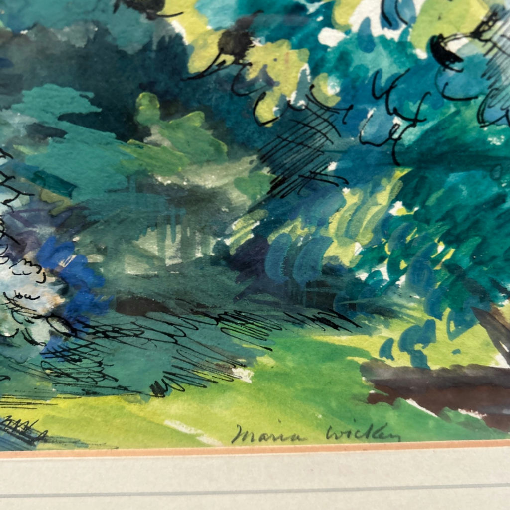 Maria Wickey American Poland 1897-1955 Original Watercolor Painting  - image 2 of 4