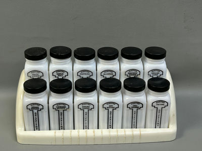 Vintage Milk Glass Spice Bottles 12 - Image 1 of 7