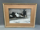 Bottema Tjeerd Dooiwer Dutch Winterscape Pencil Signed  - thumbnail 1 of 6