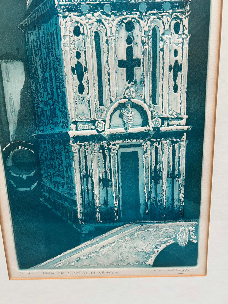 The Church of Miracles in Venice Signed Intaglio Aquatint - image 3 of 4