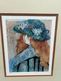 Babara A. Wood Signed Lithograph " Woman W/ The Floral Hat - thumbnail 4 of 5