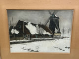 Bottema Tjeerd Dooiwer Dutch Winterscape Pencil Signed - thumbnail 2 of 6