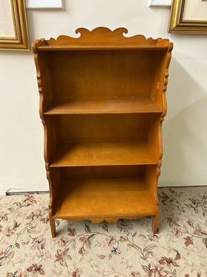 Birdseye Maple Scroll Bookcase   - Image 1 of 6