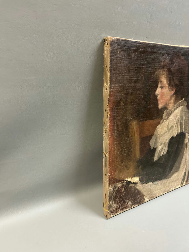  Young Girl Portrait Oil Painting on Canvas - image 4 of 5