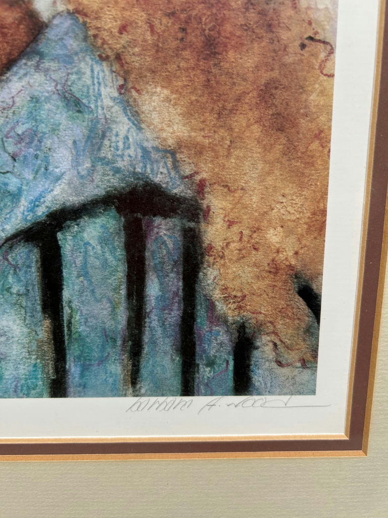 Babara A. Wood Signed Lithograph " Woman W/ The Floral Hat - image 3 of 5