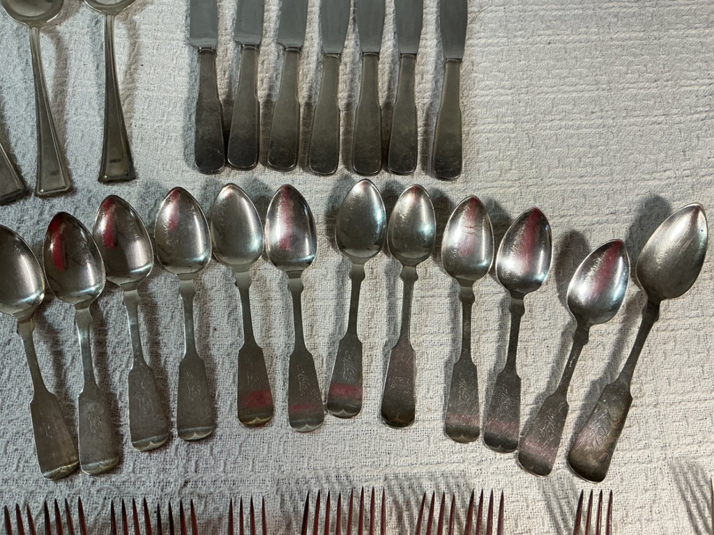 Assorted vintage flatware, forks, spoons, and knives - image 11 of 12