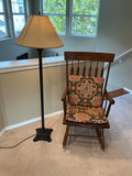 Wooden rocking chair and floor lamp - thumbnail 1 of 7