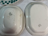 Hartstone ceramic dinnerware with green checkerboard rims and floral bowls - thumbnail 5 of 6