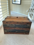 Vintage wooden trunk with iron hardware - thumbnail 3 of 8