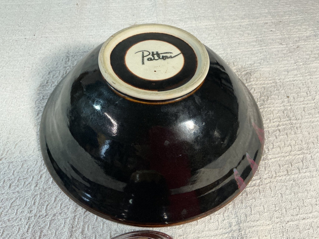 Ceramic bowls and dish with iridescent glaze - image 3 of 5