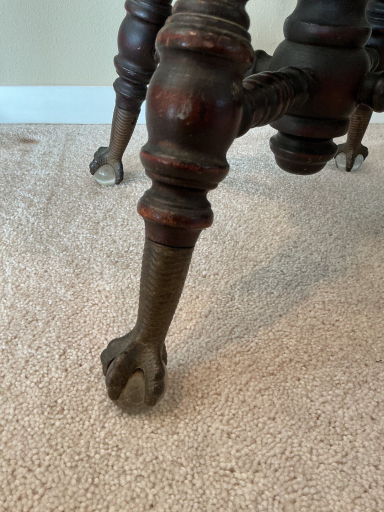 Antique Dark wood spindle-back chair with claw feet - image 3 of 6