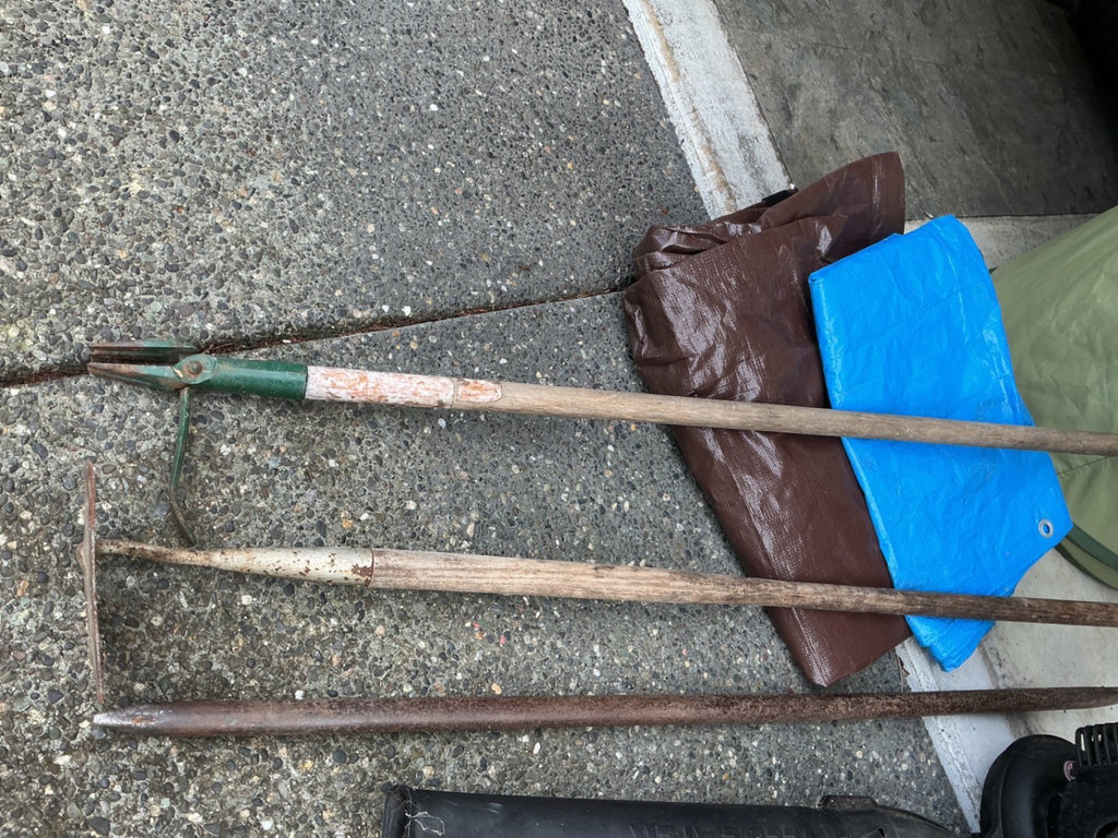 Gas-powered leaf blower, garden tools and tarps - image 3 of 3