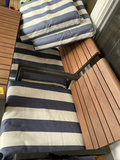 Crate & Barrel Outdoor dining table with four wooden slat chairs - thumbnail 6 of 8