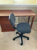 Wooden two drawer desk and swivel office chair - thumbnail 4 of 4