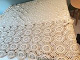 Antique Cream crochet lace bedspread with circular motifs - thumbnail 2 of 3