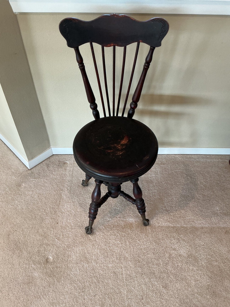 Antique Dark wood spindle-back chair with claw feet - image 6 of 6