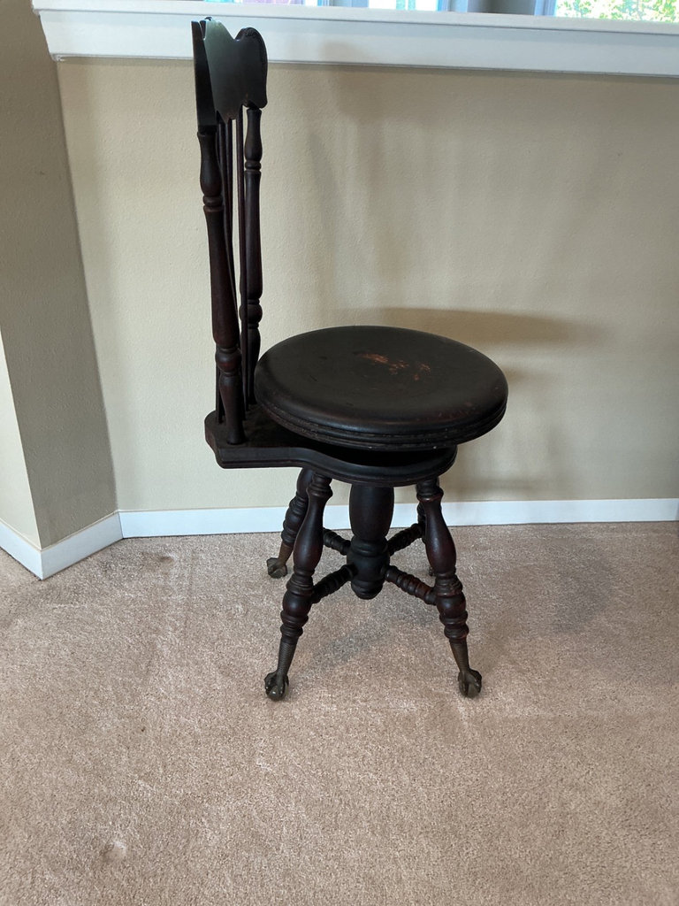 Antique Dark wood spindle-back chair with claw feet - image 2 of 6