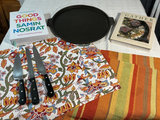 Cast-iron pizza pan, four kitchen knives, cookbooks, and decorative textiles - thumbnail 2 of 6