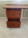 Wooden two drawer desk and swivel office chair - thumbnail 3 of 4