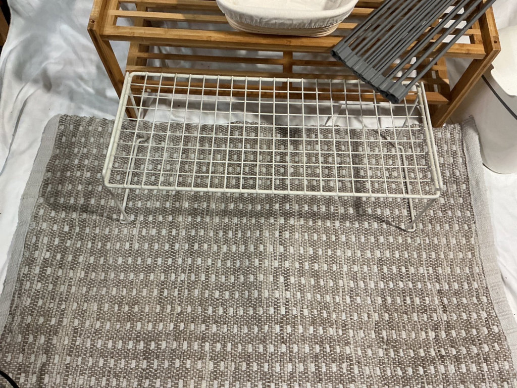 Wooden Slatted Shoe rack with Wire Rack, ironing board and Rug Pad - image 3 of 6