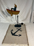 Folk-art canoeist sculpture on stand - thumbnail 2 of 3